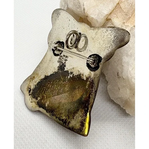 Vintage Taxco Mexico Puffy Bell Sterling Silver Brooch Pin Pendant 18.9g Retro - Picture 6 of 9